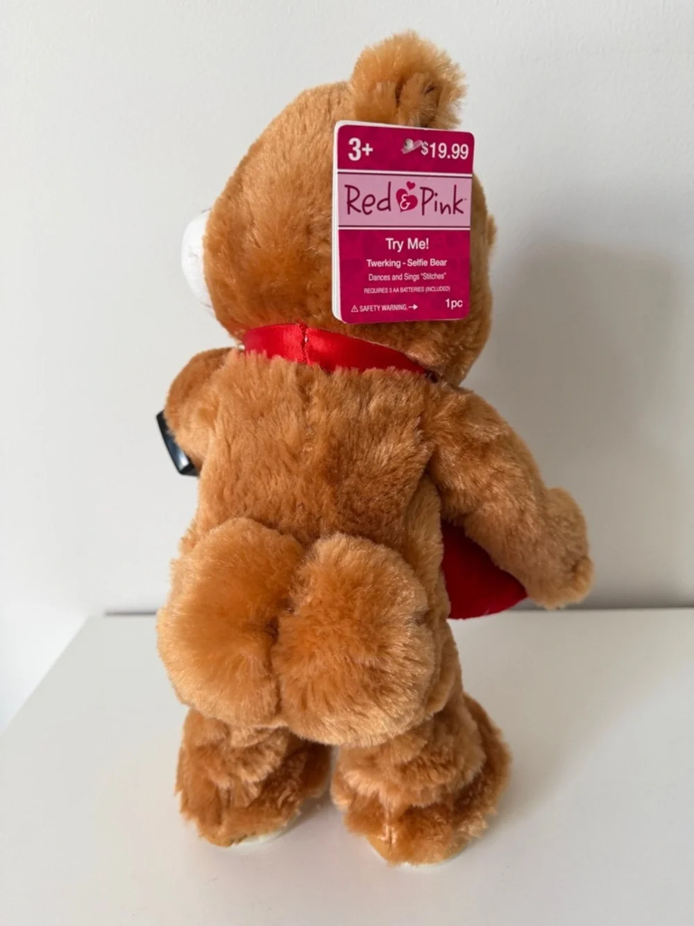 Brown Plush Bear with Heart and Attached Electronic Accessory - Brown - Picture 4 of 4